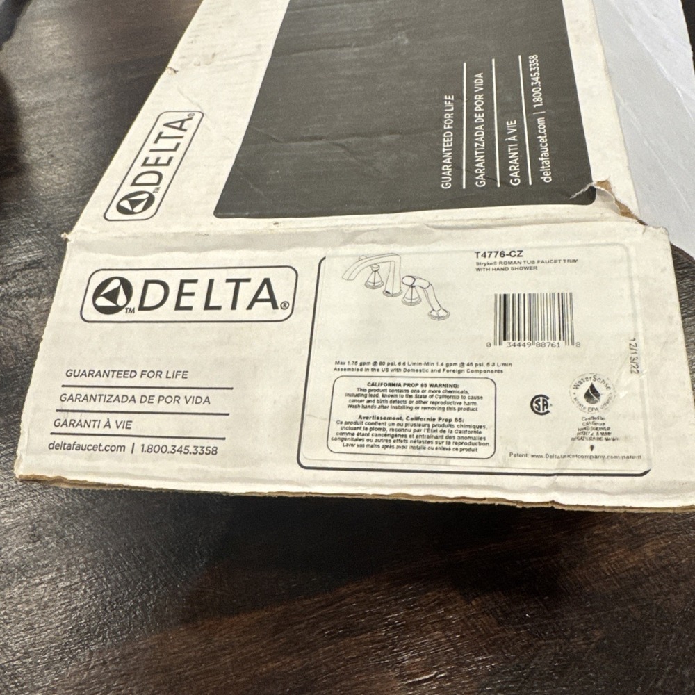 Delta T4776 Stryke Deck Mounted Roman Tub Filler - Matte Black